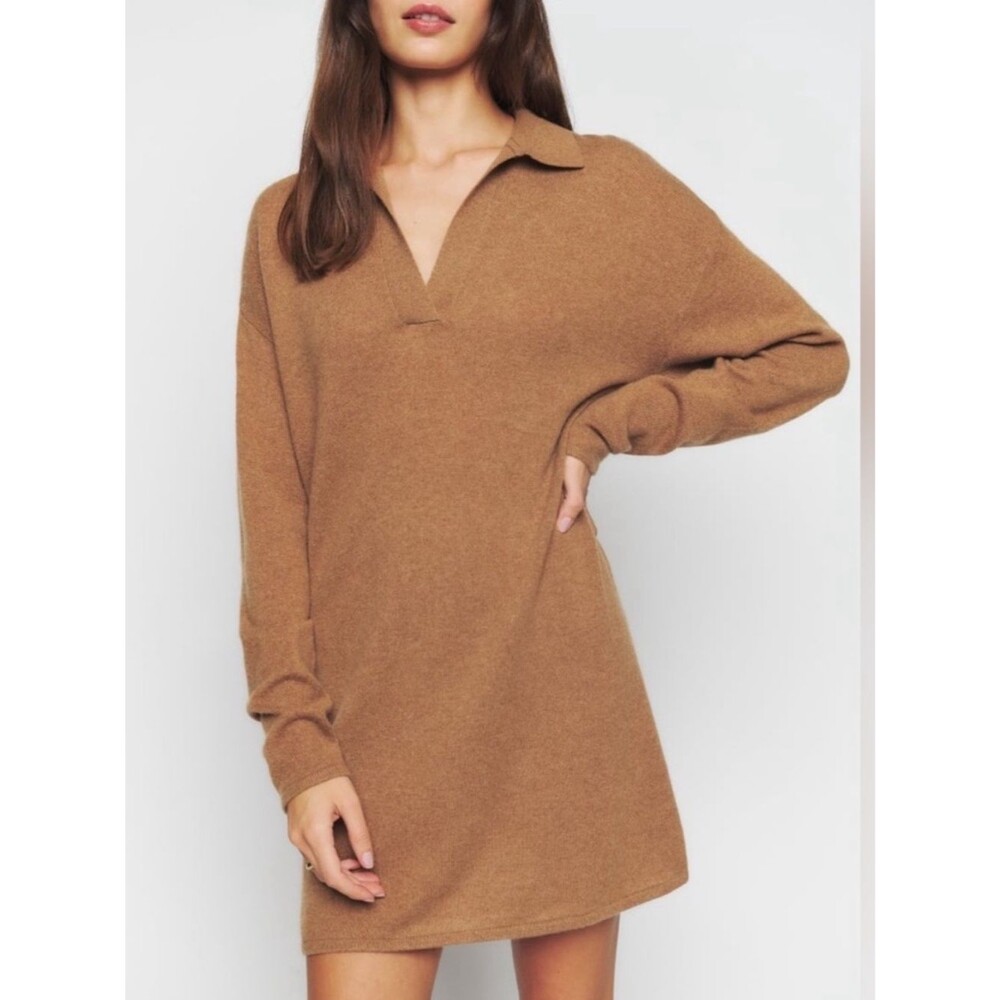 NWOT Reformation Cashmere Doreen Polo Sweater Dress